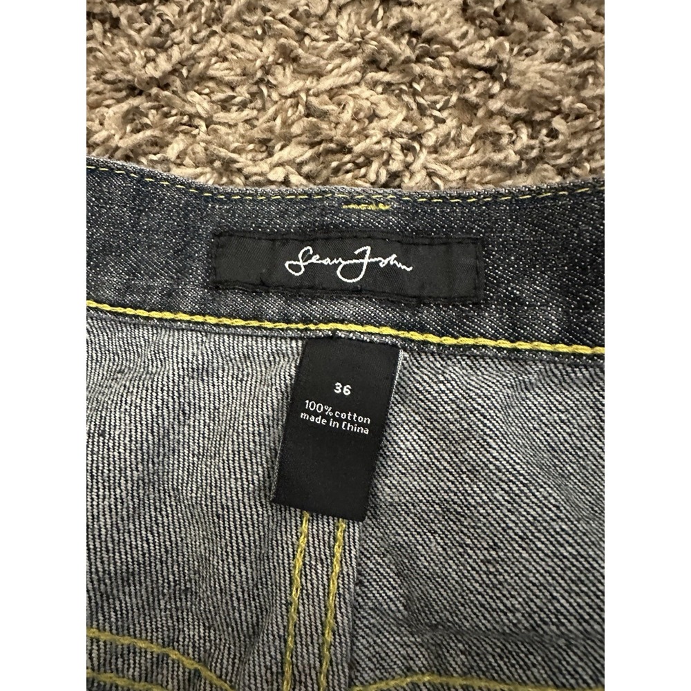 Vintage Y2K Sean John Carpenter Pants Baggy Black Distressed Mens Size 36x26 - Picture 9 of 9